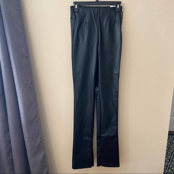 NWT ZARA Blogger Fave Faux Leather Zippered Ankle Leggings Black Small Women’s - Picture 2 of 10